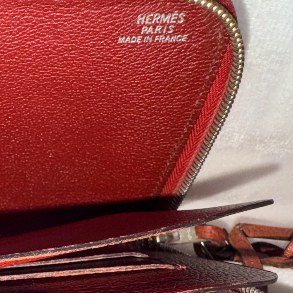 Hermès Zip Clutch Vintage, Rare Find, Excellent Condition-Rouge H- - Picture 9 of 16